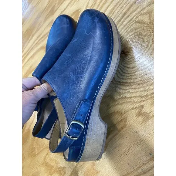 Dansko Clogs Women's 11 Black Leather Buckle Strap Round Toe Comfort Shoes S29 - Picture 5 of 8